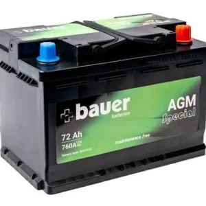 Omezená Nabídka Autobaterie BAUER AGM 12V/72Ah 760A 275x175x190, START STOP