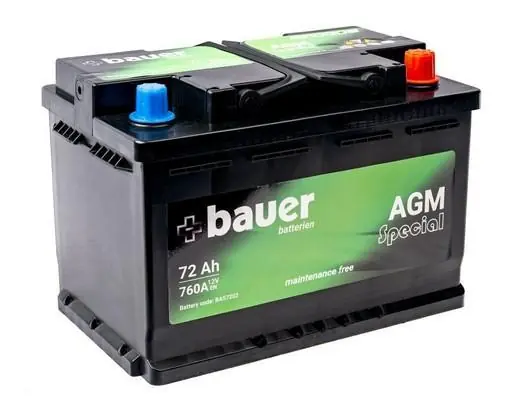 Omezená Nabídka Autobaterie BAUER AGM 12V/72Ah 760A 275x175x190, START STOP