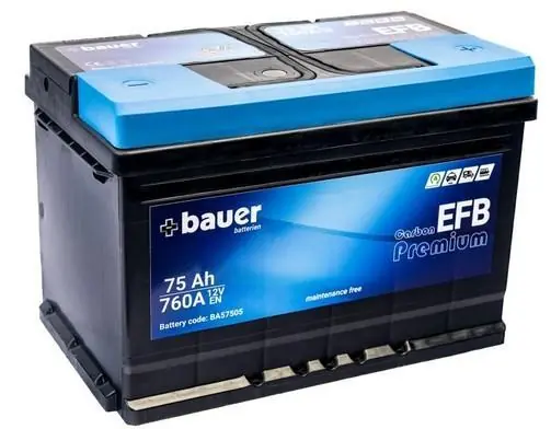 Autobaterie BAUER Carbon EFB 12V/75Ah 760A 276x175x190, START STOP Speciální Cena