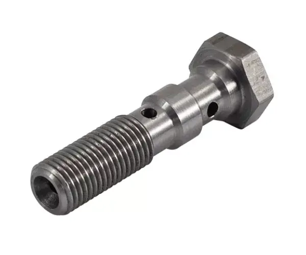 Průtokový šroub na 2x banjo M10 x 1,0 - délka 38mm - nerezový Vrácení Zdarma