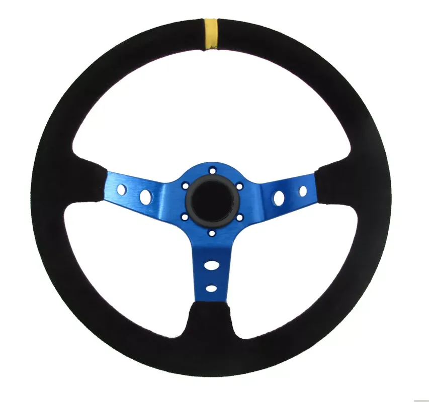 Cenový Hit Sportovní volant SW018 - 350mm semiš / 90mm - černý/modrý