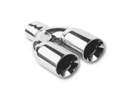 Koncovka výfuku kulatá rovná dvojitá - průměr 2x 76mm Dokud Zásoby Vydrží