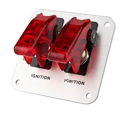 Startovací panel hliníkový - 2x přepínač kill switch Vrácení Zdarma