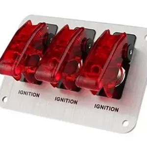 Sleva Startovací panel hliníkový - 3x přepínač kill switch