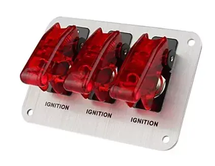 Sleva Startovací panel hliníkový - 3x přepínač kill switch