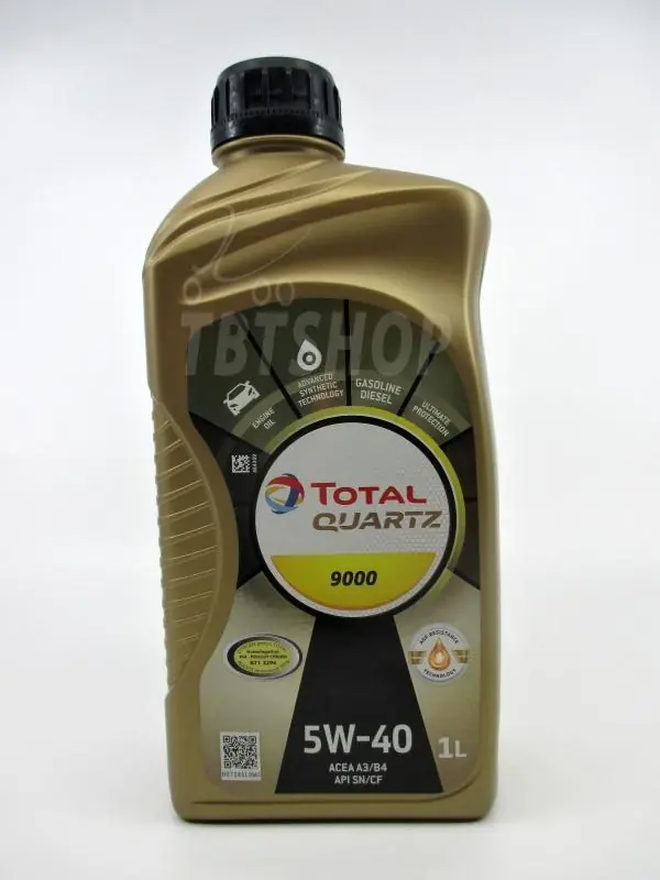 Dokud Zásoby Vydrží Olej TOTAL Quartz 9000 5W40 1l.