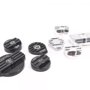 Cenová Bomba Set krytů víček na olej, vodu, brzdy, ostřikovače Forge Motorsport VAG 2.0 TFSi (14-) - černé/leštěný hliník