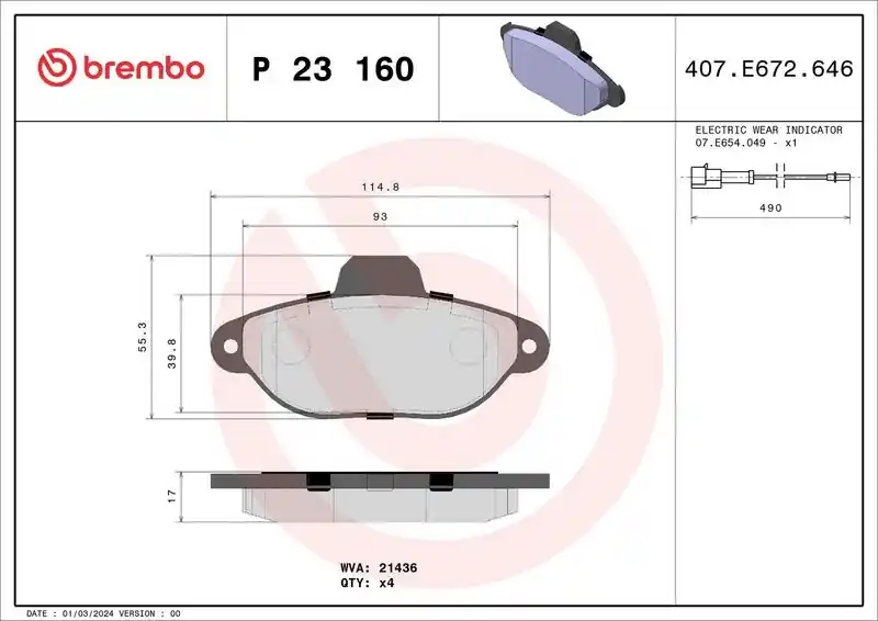 Objednat Nyní Sada brzdových destiček BREMBO P23160