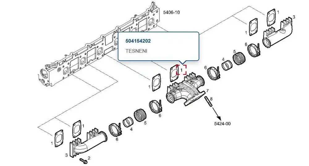 Těsnění výfuku sběrného potrubí CURSOR ARES K950 Akce