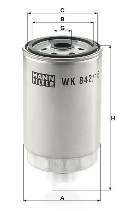 Omezená Nabídka Palivový filtr MANN WK842/16 (MF WK842/16) - DAF