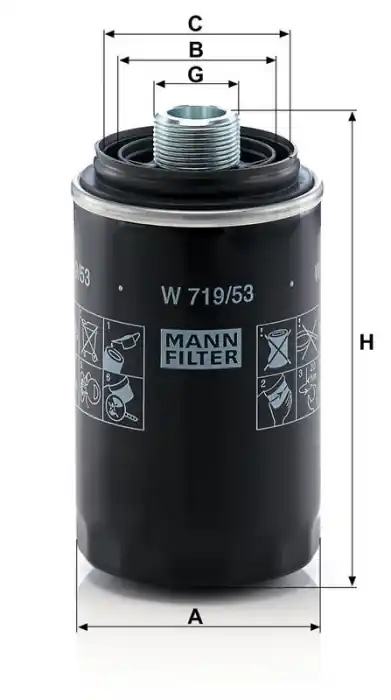 Bezpečná Platba Olejový filtr MANN MF W719/53
