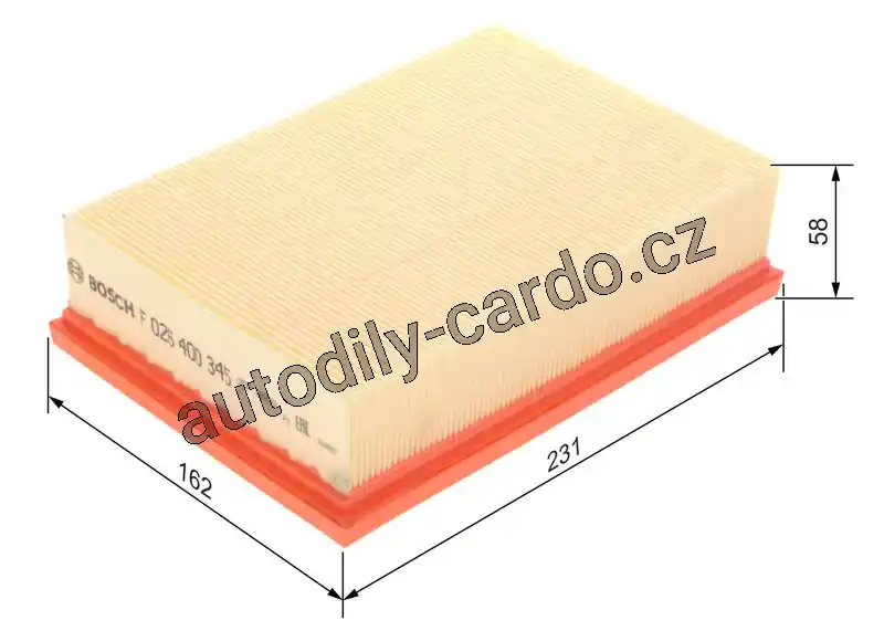 Vzduchový filtr BOSCH (BO F026400345) Pouze Dnes