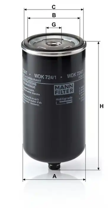 Palivový filtr MANN WDK724/1 (MF WDK724/1) - MAN Levný