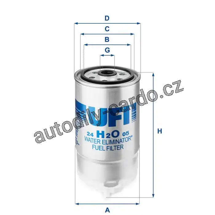 Palivový filtr UFI 24.H2O.05 Nízká Cena