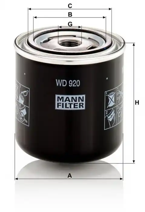Hydraulický filtr MANN WD920 (MF WD920) Ihned K Objednání