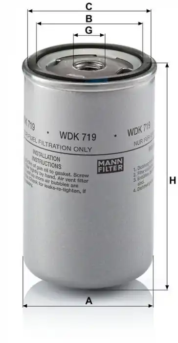 Palivový filtr MANN WDK719 (MF WDK719) - MAN Originální