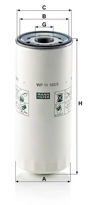 Nová Kolekce Olejový filtr MANN WP 11 102/3 (MF WP11102/3)