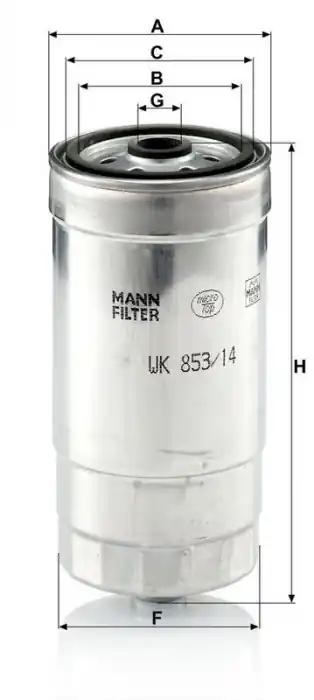Víkendová Akce Palivový filtr MANN WK853/14 (MF WK853/14) - HYUNDAI