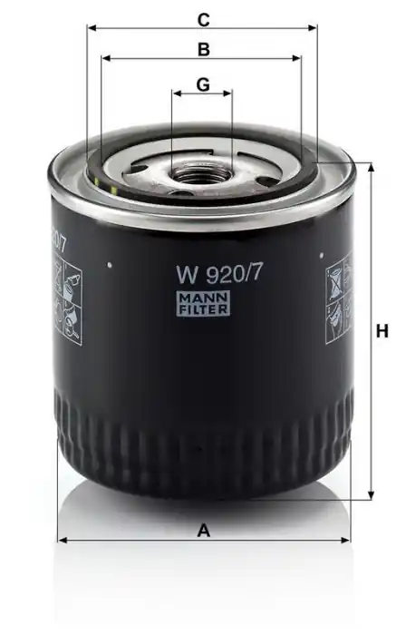 Olejový filtr MANN W920/7Y (MF W920/7Y) - SCANIA Časově Omezené