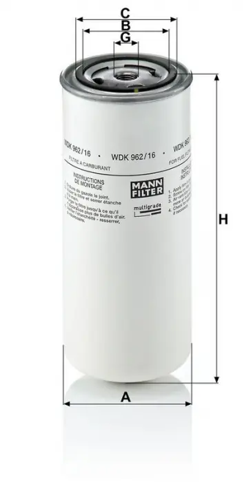 Palivový filtr MANN WDK962/16 (MF WDK962/16) - IRISBUS, IVECO Přímo Od Výrobce
