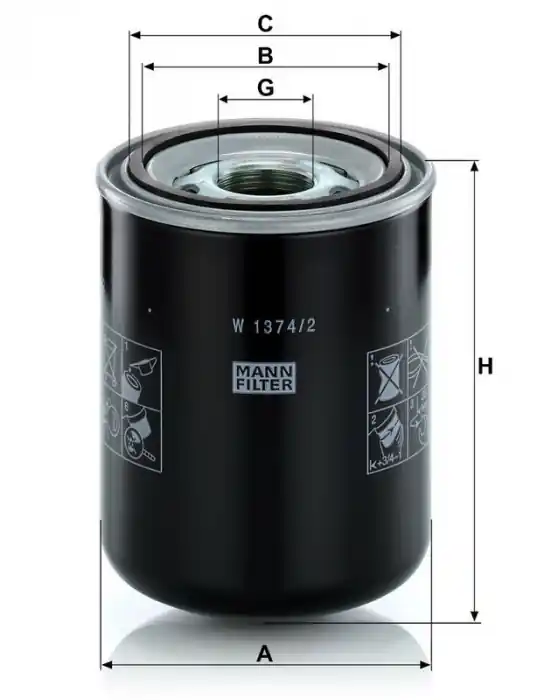 Hydraulický filtr MANN W1374/2 (MF W1374/2) Dokud Zásoby Vydrží