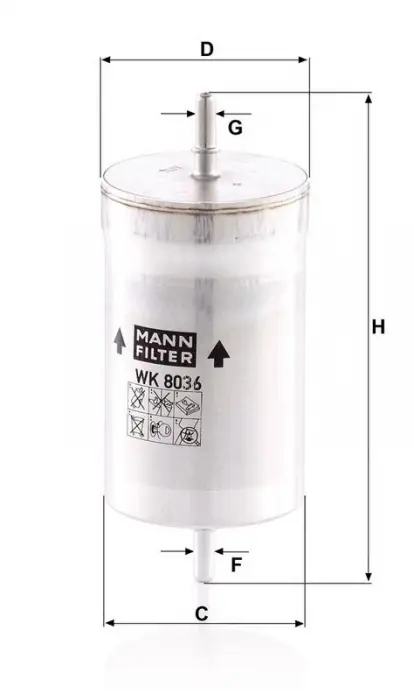 Palivový filtr MANN MF WK8036 Akční Cena
