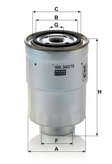 Horká Nabídka Palivový filtr MANN WK940/16x (MF WK940/16x)