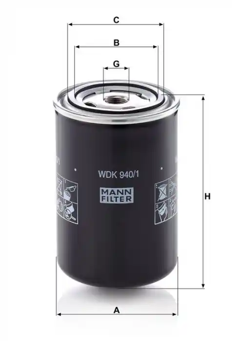 Palivový filtr MANN WDK940/1 (MF WDK940/1) Cenová Bomba