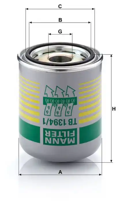 Nízká Cena Vysoušecí patrona vzduchu, pneumaticky MANN TB1394/1X (MF TB1394/1X)