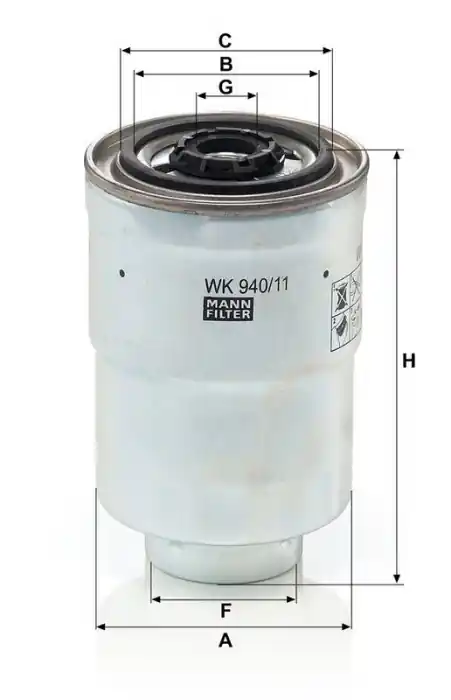 Palivový filtr MANN MF WK940/11X Vysoce Kvalitní
