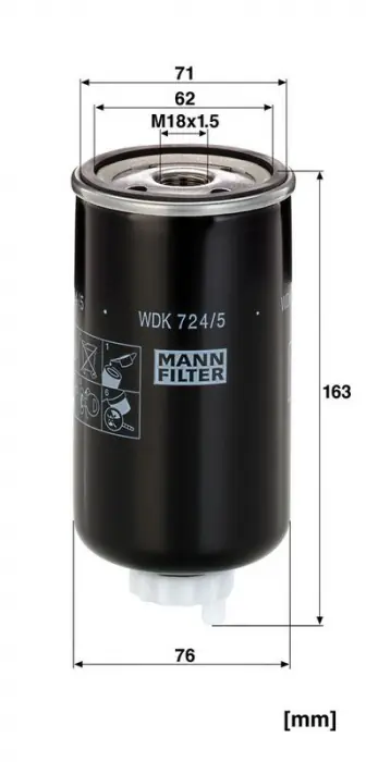 Palivový filtr MANN WDK724/5 (MF WDK724/5) Cenová Bomba