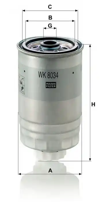 Nejprodávanější Palivový filtr MANN WK8034 (MF WK8034)
