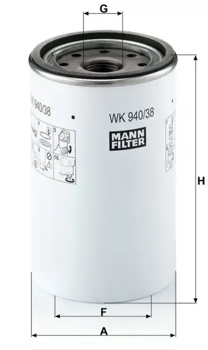 Palivový filtr MANN WK940/38X (MF WK940/38X) - VOLVO Nová Kolekce