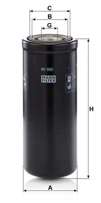 Hydraulický filtr MANN WH980 (MF WH980) Doprava Zdarma