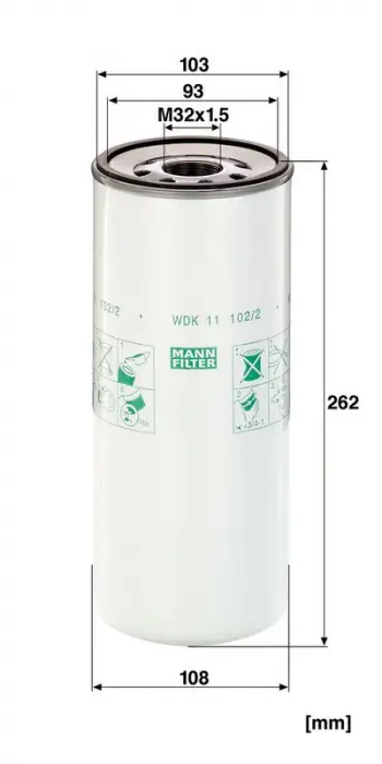 Palivový filtr MANN WDK11102/2 (MF WDK11102/2) Nízká Cena