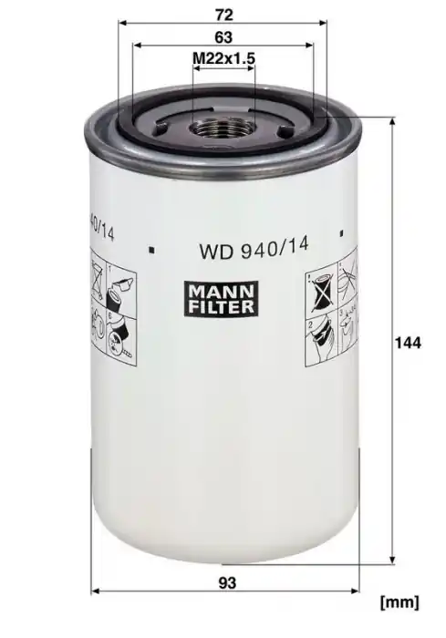 Olejový filtr MANN MF WD940/14 Hit Sezóny
