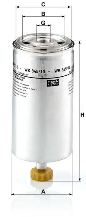 Palivový filtr MANN WK845/10 (MF WK845/10) - DAF, GINAF Oblíbený