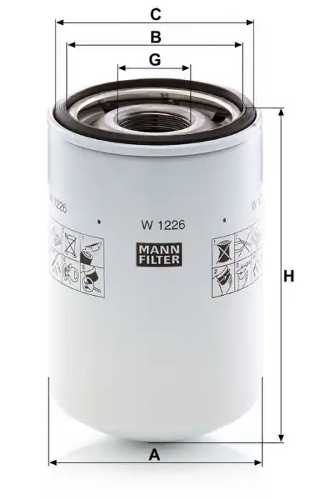 Značkový Hydraulický filtr MANN MF W1226