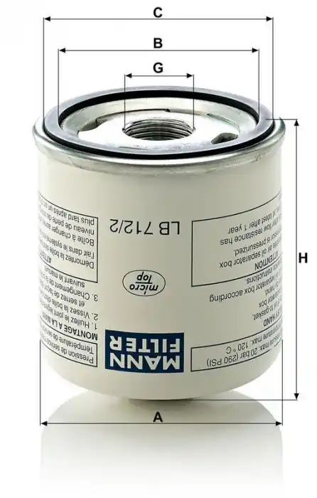 Filtr vzduchový kompresor MANN MF LB712/2 Nová Kolekce